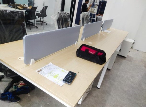 Office Furniture Bandar Puteri Puchong Office Workstation Table Cluster Of 6 Seater | Office Cubicle