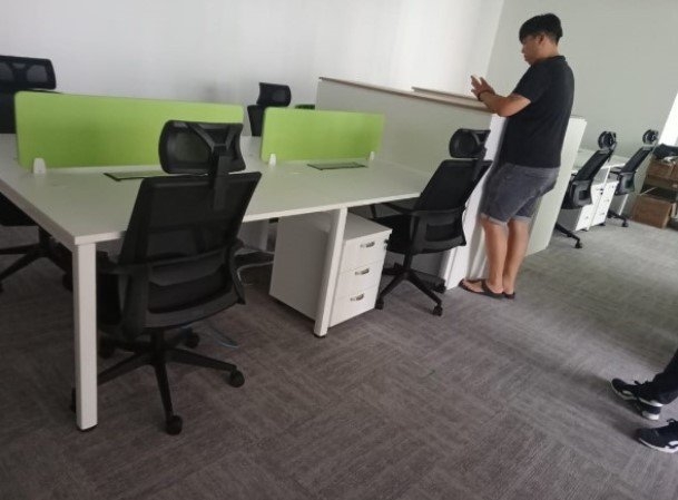 Office Furniture CIMB HUB Office Workstation Table Cluster Of 4 Seater | Office Cubicle | Office Par