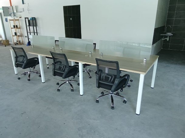 Office Furniture Cyberjaya Office Workstation Table Cluster Of 6 Seater | Office Cubicle | Office Pa