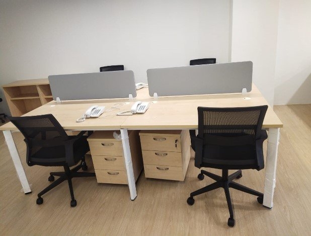 Office Furniture Petaling Jaya Office Workstation Table Cluster Of 4 Seater | Office Cubicle | Offic