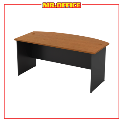 G-SERIES CURVE-FRONT EXECUTIVE TABLE (COLOR : DARK GREY & CHERRY)
