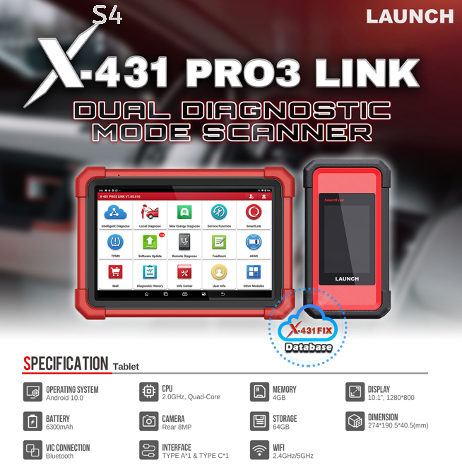 LAUNCH® X431 PRO 3 Link + HD | 12V & 24V Professional Automotive Diagnostic Scanner