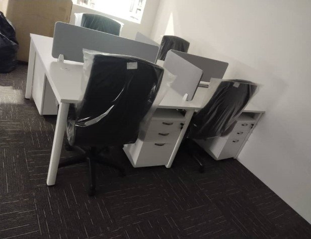 Office Furniture Seri Kembangan Office Workstation Table Cluster Of 4 Seater | Office Cubicle | Offi