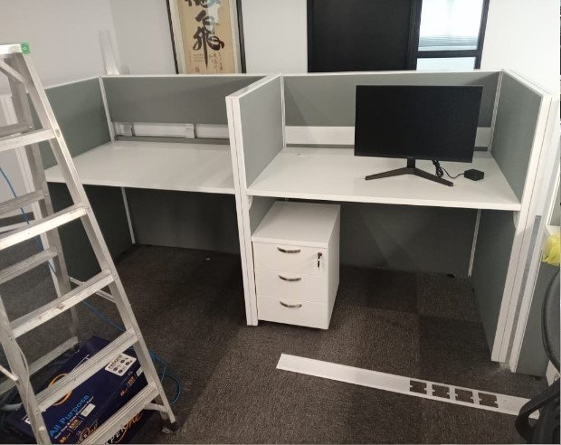 Office Furniture Taman Puchong Intan Office Workstation Table Cluster Of 2 Seater | Office Cubicle |