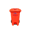 80L Mobile Garbage Bin with Pedal (Orange) 2 Wheels Garbage Bin Garbage Bin