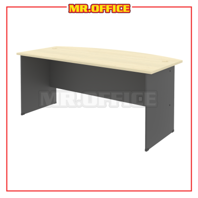 G-SERIES CURVE-FRONT EXECUTIVE TABLE (COLOR : DARK GREY & MAPLE)