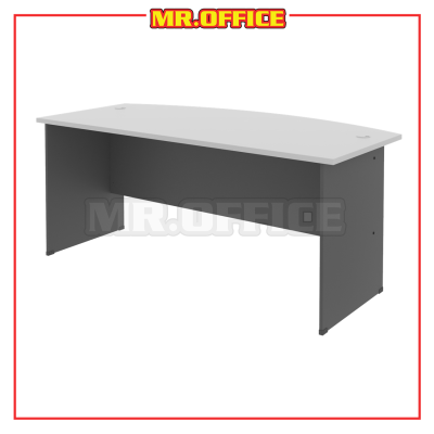 G-SERIES CURVE-FRONT EXECUTIVE TABLE (COLOR : DARK GREY & LIGHT GREY)