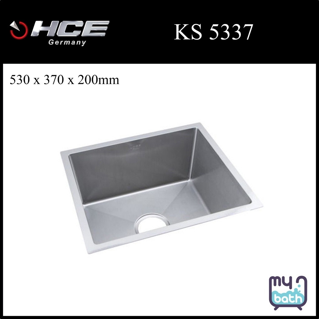 HCE KS 5337 Single Bowl Undermount Stainless Steel Kitchen Sink with Waste Stainless Steel Sink Kitchen Sink Choose Sample / Pattern Chart