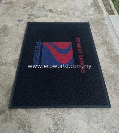 PVC Coil Printing Logo Mat with Embossed Edging -PETRON SELAMAT DATANG 