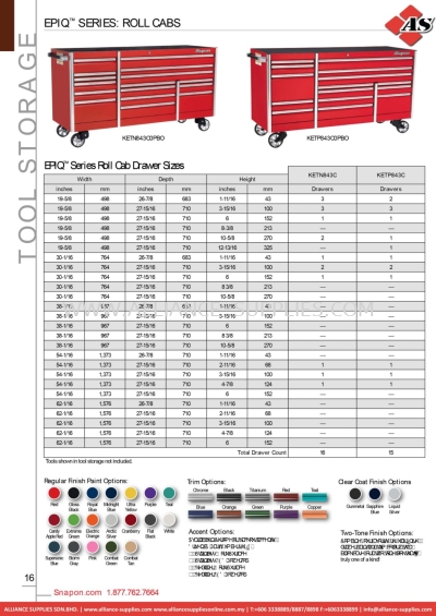 SNAP-ON EPIQ™ Series Roll Cab Drawer