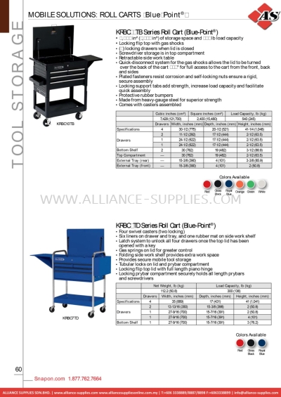 SNAP-ON Mobile Solutions: Roll Carts (Blue-Point®)