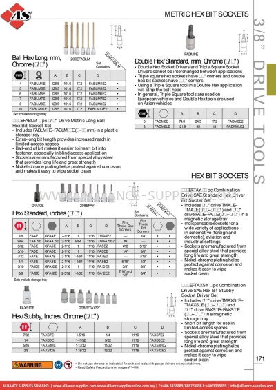 SNAP-ON Metric Hex Bit Sockets / Hex Bit Sockets