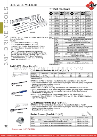 SNAP-ON General Service Sets / Ratchets (Blue-point®)