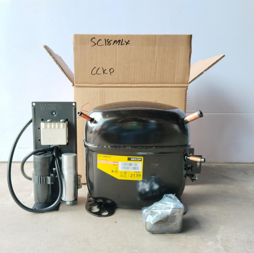 DANFOSS (SECOP) UNIVERSAL COMPRESSOR SC18MLX (MEDIUM/LOW TEMP) 104L2139 WITH SERVICE KIT (R404A/R507