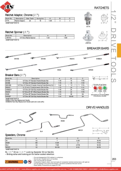 SNAP-ON Ratchet Adaptor, Chrome / Ratchet Spinner / Breaker Bars
