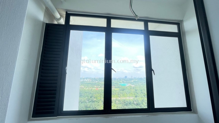 Casement windows 3 panel + above fix glass @Gems Residences,IOI Resort City,Putrajaya
