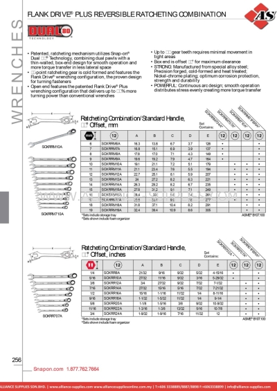 SNAP-ON Flank Drive® Plus Reversible Ratcheting Combination