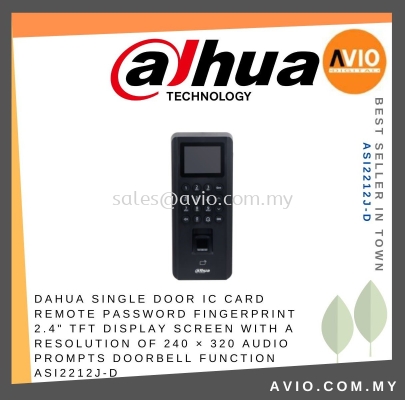 Dahua Single Door IC Card Remote Password Fingerprint 2.4 TFT display screen with a resolution Audio prompts Doorbell function ASI2212J-D