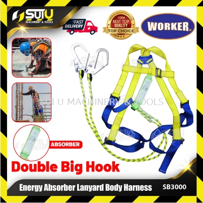 WORKER SB3000 Twin Hook Energy Absorber Lanyard Body Harness