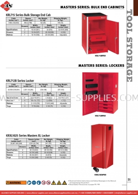 SNAP-ON Masters Series: Bulk End Cabinets / Lockers