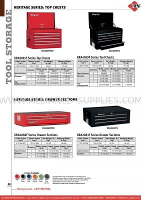 SNAP-ON Heritage Series: Top Chests /  Drawer Sections