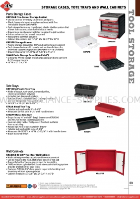 SNAP-ON Storage Cases, Tote Trays And Wall Cabinets