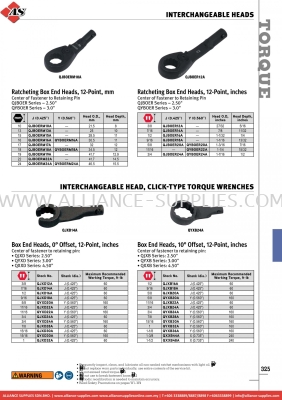 SNAP-ON Interchangeable Heads / Interchangeable Head, Click-type Torque Wrenches