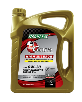 HARDEX SP GOLD HIGH MILEAGE FULLY SYNTHETIC ENGINE OIL SAE 0W-20 