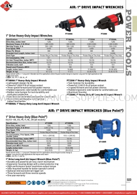 SNAP-ON Air: 1" Drive Impact Wrenches / Air: 1" Drive Impact Wrenches (Blue Point®)