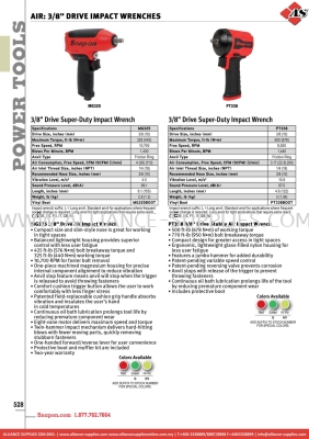 SNAP-ON Air: 3/8" Drive Impact Wrenches
