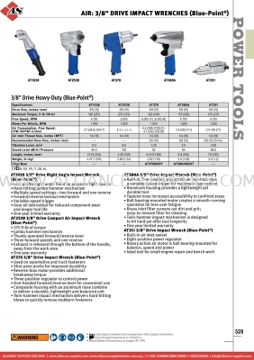 SNAP-ON Air: 3/8" Drive Impact Wrenches (Blue-Point®)