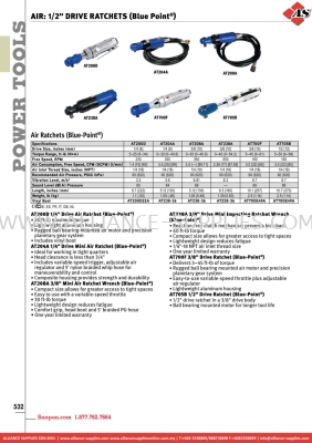 SNAP-ON Air: 1/2" Drive Ratchets (Blue Point®)