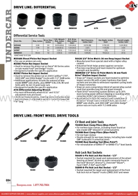 SNAP-ON Drive Line: Differential /  Front Wheel Drive Tools