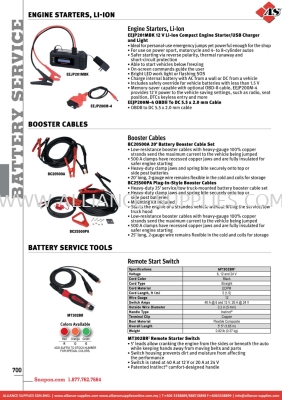 SNAP-ON Engine Starters, Li-ion / Booster Cables / Battery Service Tools