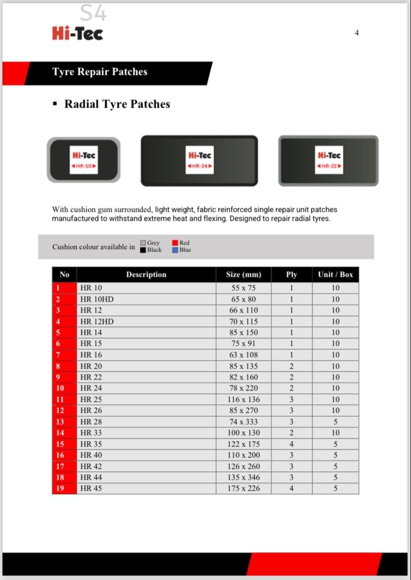 Hi-Tec Tire Repair Patches (Radial Type)