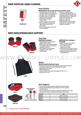 SNAP-ON Shop Supplies: Hand Cleaners  / Knee Pads/aprons/back Support