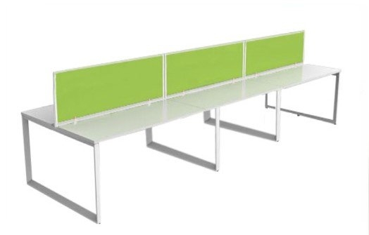 Office Workstation Table Cluster Of 6 Seater | Office Panel | Office Divider | S Series Set (Rectang