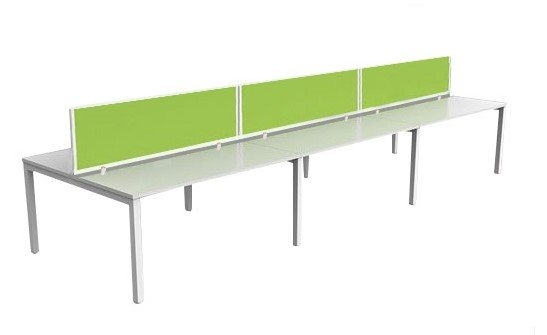 Office Workstation Table Cluster Of 6 Seater | Office Panel | Office Divider | N Series Set (Rectang
