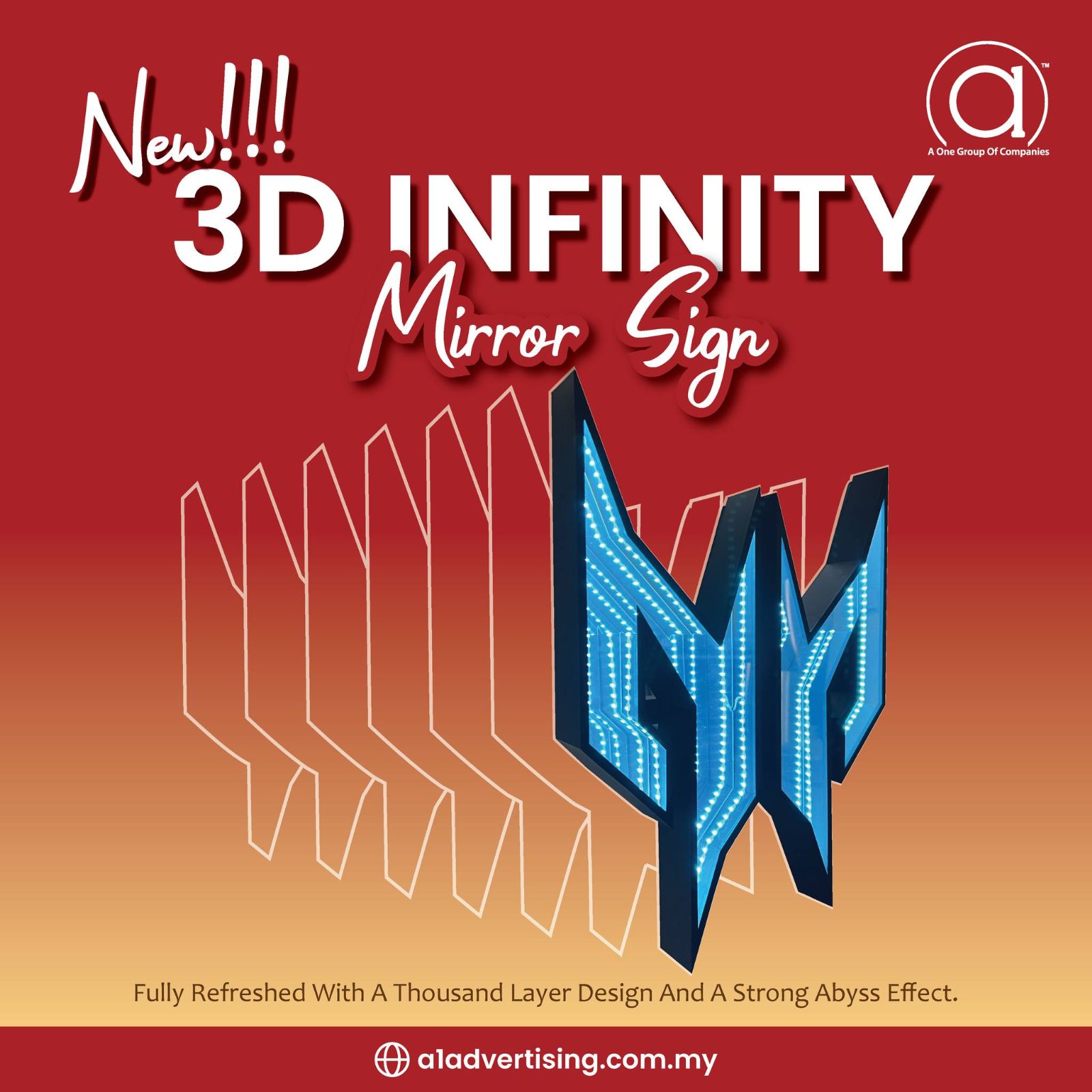 3D Infinity Mirror Sign