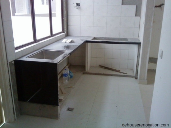 Concrete Table Top Kitchen Cabinet Malaysia Reference Renovation Design ...