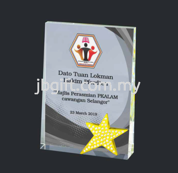 SHINING METAL STAR CRYSTAL AWARD CT-269AD