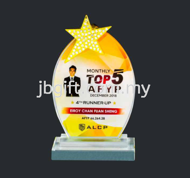 SHINING METAL STAR CRYSTAL AWARD CT-270AD