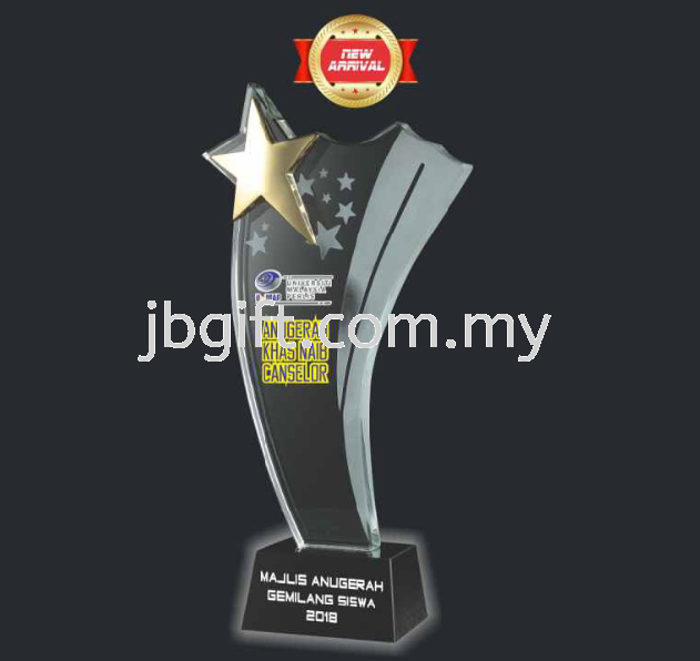 SHINING METAL STAR CRYSTAL AWARD CT-271AD