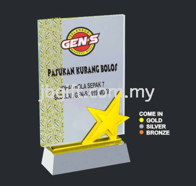 SHINING METAL STAR CRYSTAL AWARD CT-279AD