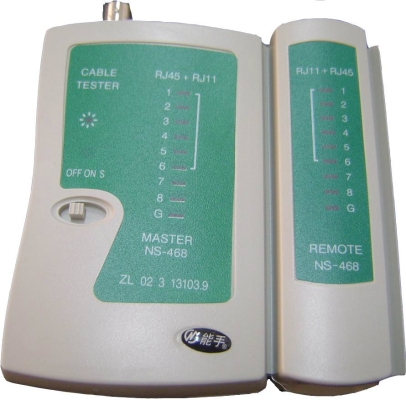 RJ45 / RJ11 Cable Tester NS 468C [GREEN]