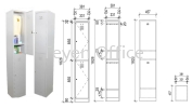 2 Compartment Locker Steel Cabinet S114/C LOCKER COMPACTMENT STEEL FURNITURE