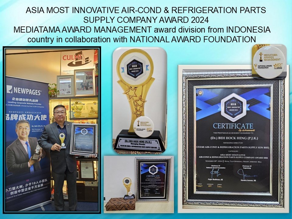 ASIA MOST INNOVATIVE AIR-COND & REFRIGERATION PARTS SUPPLY COMPANY AWARD 2024
