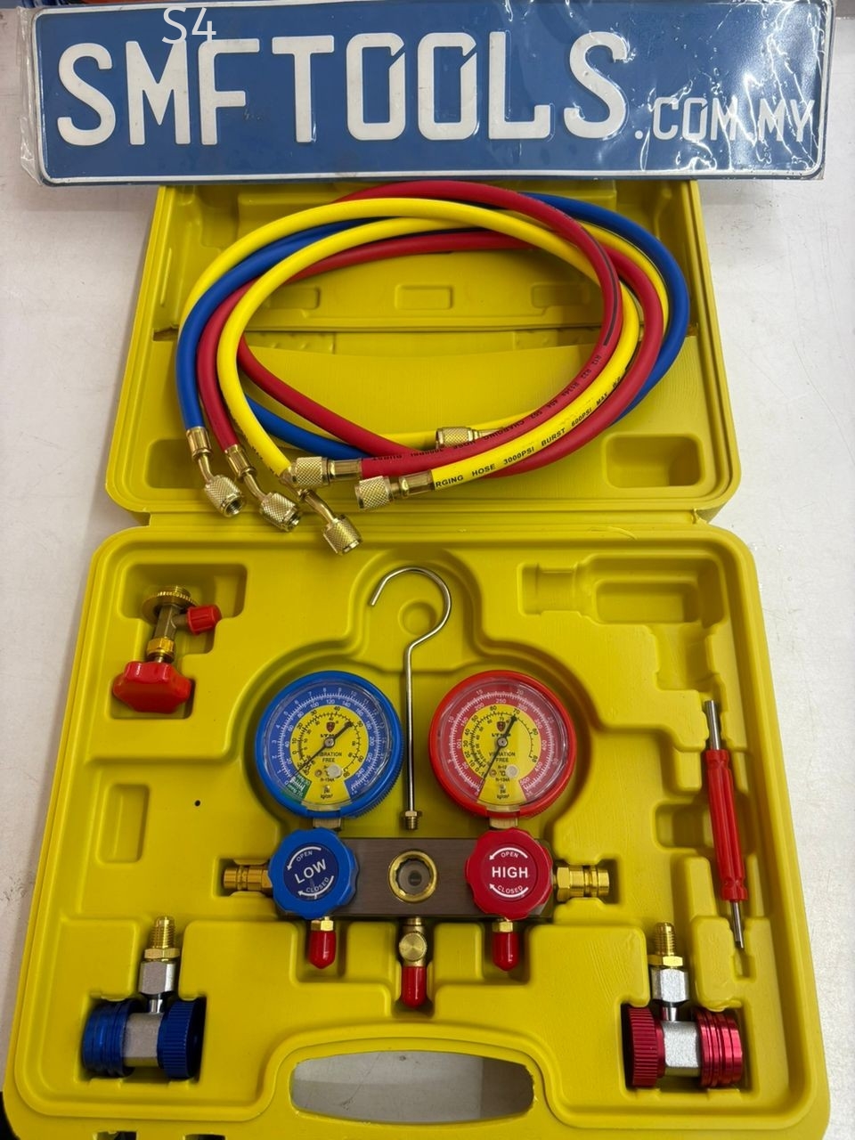 S4Tools R-134A Universal Automotive A/C Manifold Gauge Kit