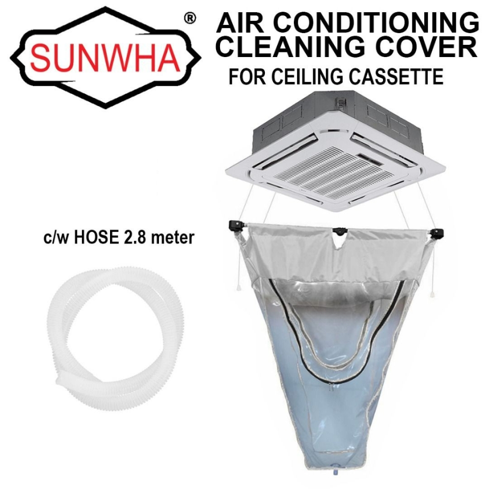 SUNWA (TRANSPARENT) FULL CLEANING COVER FOR CEILING & CASSETTE AIR-CONDITIONING (C/W HOSE 2.8M)