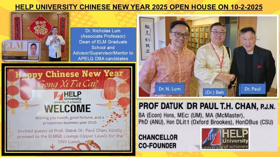 HELP UNIVERSITY CHINESE NEW YEAR 2025 OPEN HOUSE ON 10-2-2025 (MONDAY 初十三)